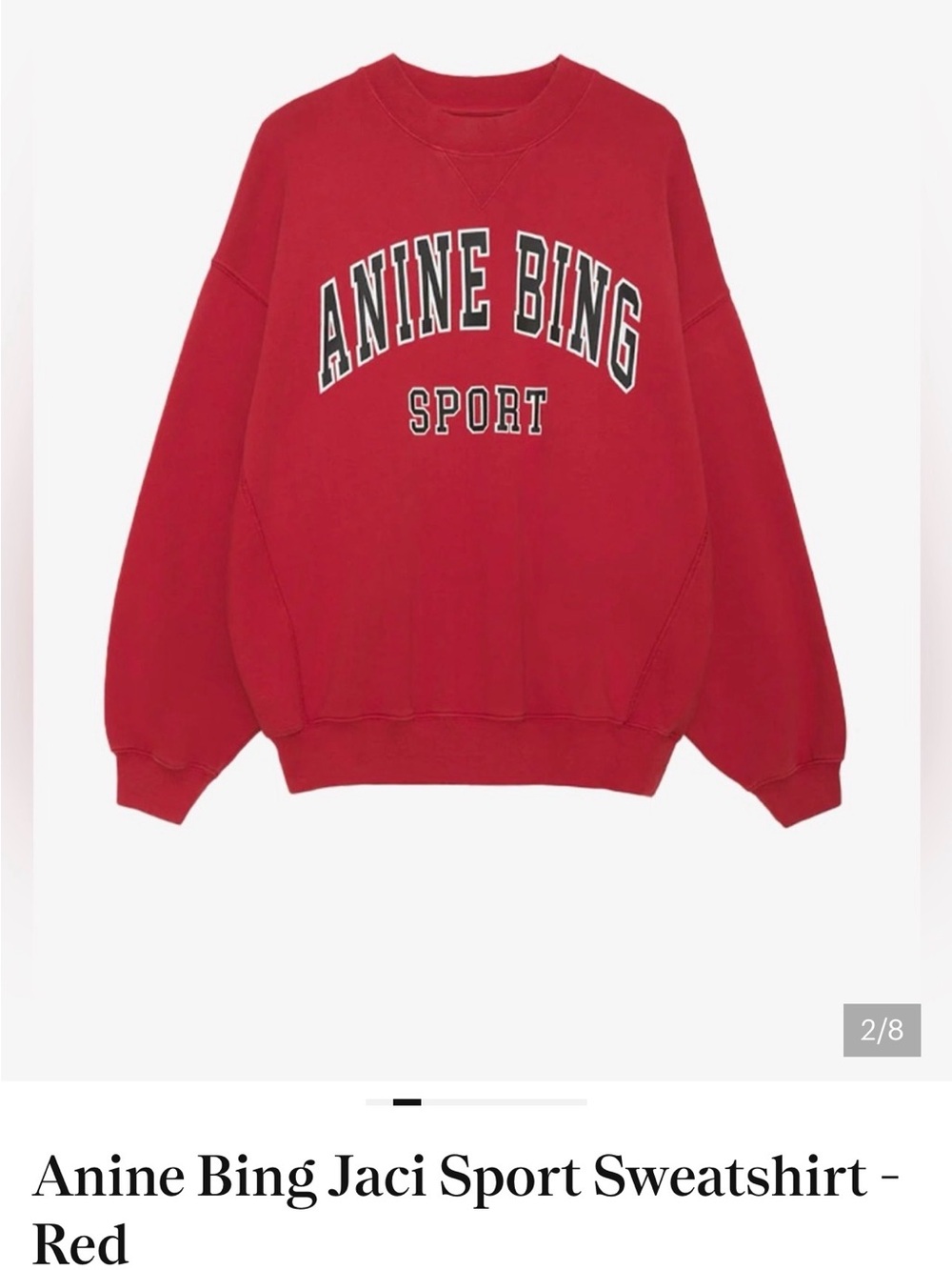 Anine Bing Jaci 'ANINE BING SPORT' Pullover Crewneck Sweatshirt - Picture 3 of 10